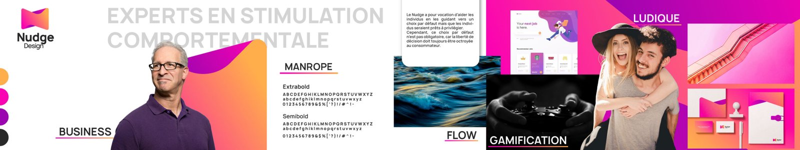 Stylescape de l’identité visuelle Nudge Design